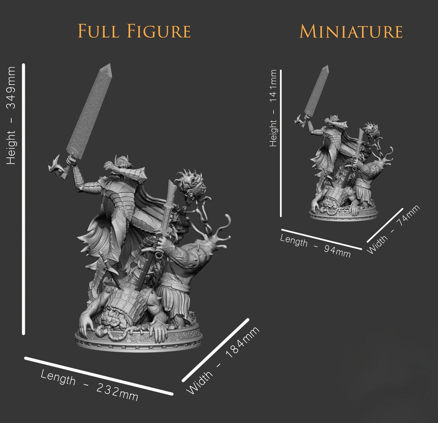 Guts - The Black Swordsman from Berserk - 3D Resin 16k Print