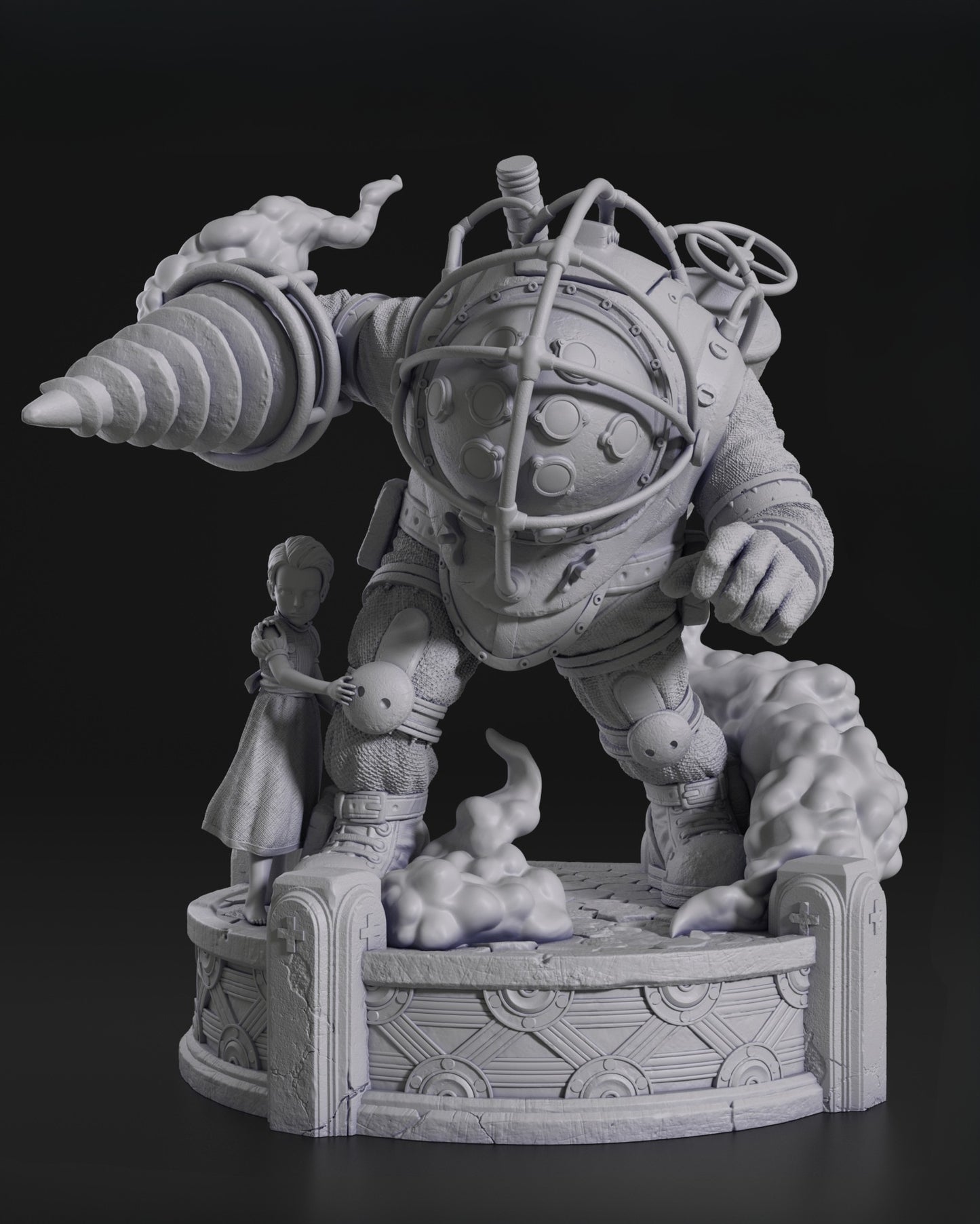 Bouncer - The Fearsome Big Daddy from BioShock - 3D Resin 16k Print