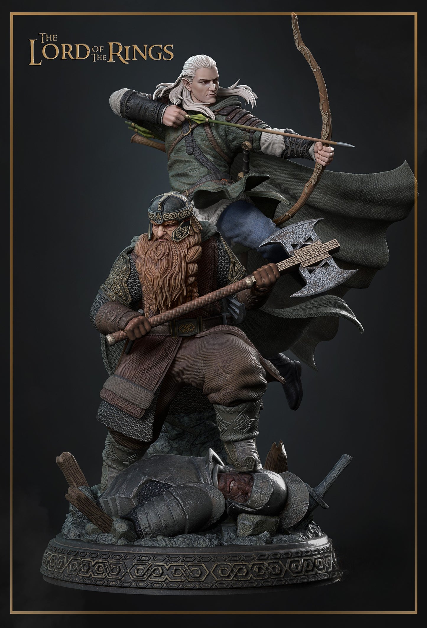 Legolas and Gimli - Lord of the Rings - 3D Resin 16k Print