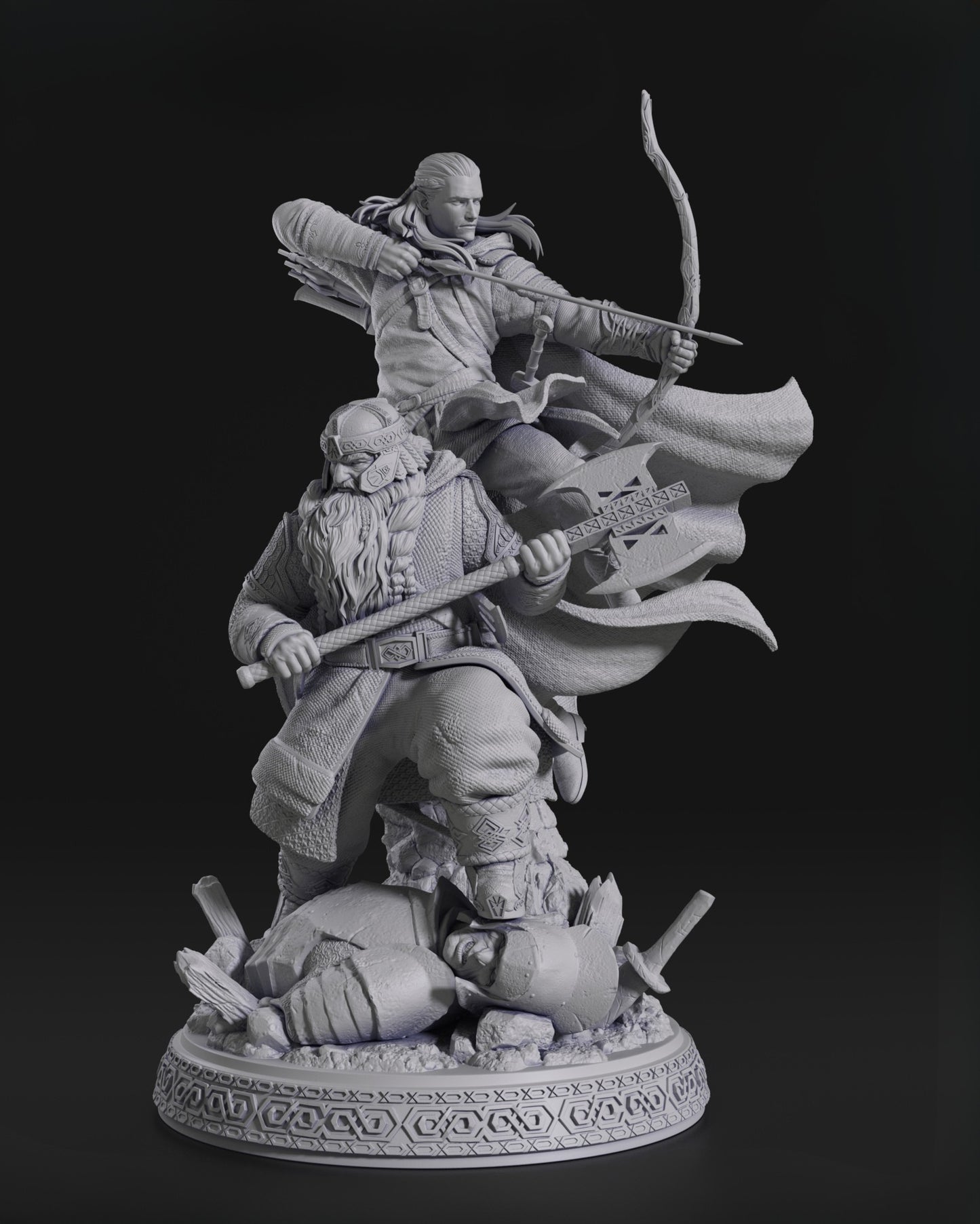 Legolas and Gimli - Lord of the Rings - 3D Resin 16k Print