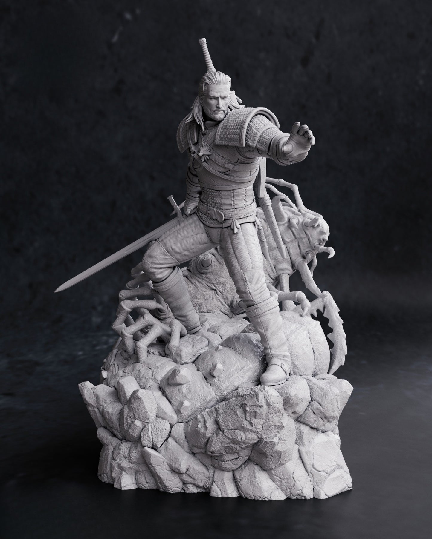 Geralt of Rivia - The White Wolf from The Witcher - 3D Resin 16k Print