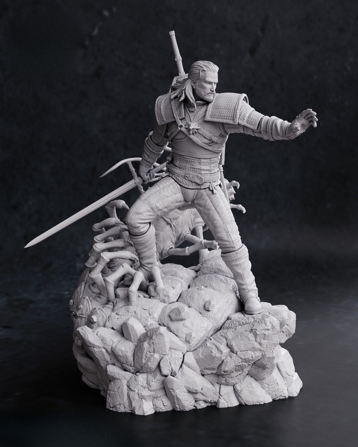 Geralt of Rivia - The White Wolf from The Witcher - 3D Resin 16k Print