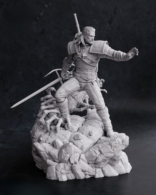 Geralt of Rivia - The White Wolf from The Witcher - 3D Resin 16k Print