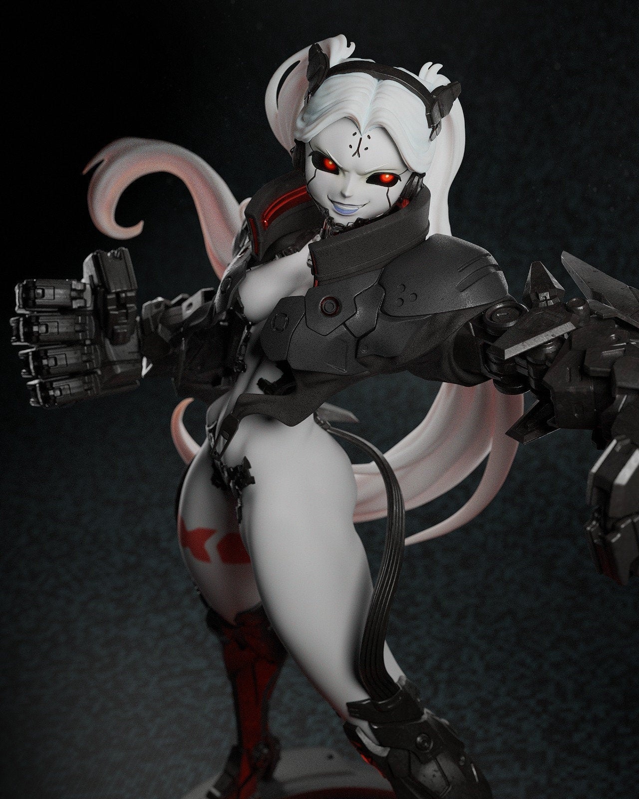 Rebecca x Adam Smasher Fusion - Cyberpunk Edgerunners - 3D Resin 16k Print